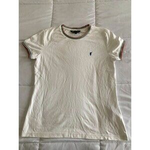 Polo Sport Womens Ringer tshirt Large rainbow trim stretch active tennis golf